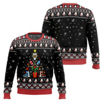Hooktab Ice Hockey Christmas Tree Ugly Christmas Sweater