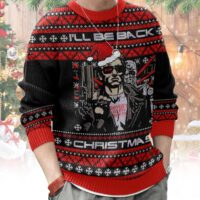 Hooktab I'll Be Back Terminator Ugly Christmas Sweater