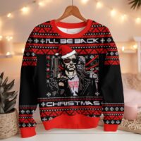 Hooktab I'll Be Back Terminator Ugly Christmas Sweater