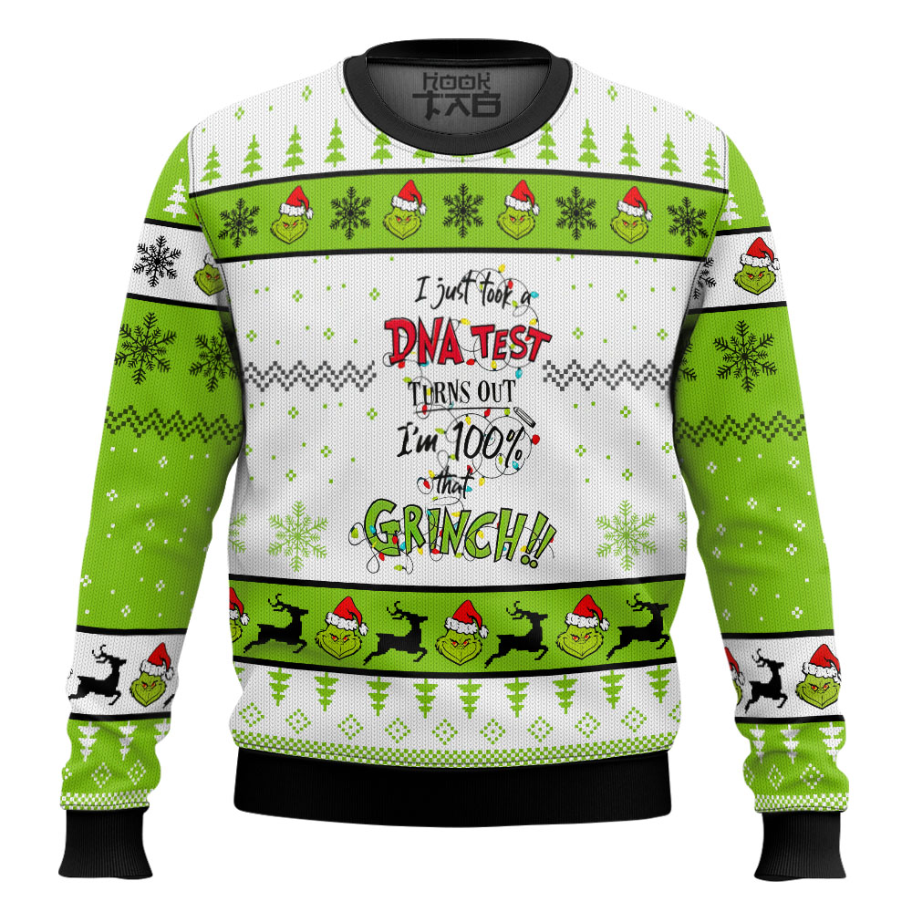 Hooktab I'm 100% Grinch Ugly Christmas Sweater Hooktab I'm 100% Grinch Ugly Christmas Sweater