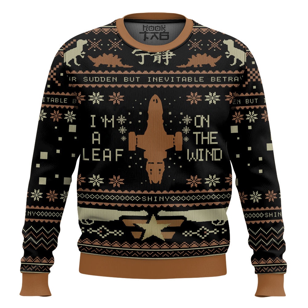 Hooktab I'm A Leaf On The Wind Serenity Firefly Ugly Christmas Sweater Hooktab I'm A Leaf On The Wind Serenity Firefly Ugly Christmas Sweater