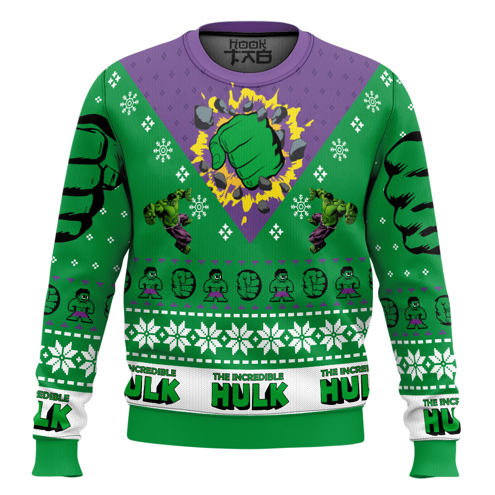 Hooktab I’m Always Angry The Incredible Hulk Ugly Christmas Sweater Hooktab I’m Always Angry The Incredible Hulk Ugly Christmas Sweater