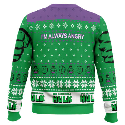 Hooktab I’m Always Angry The Incredible Hulk Ugly Christmas Sweater