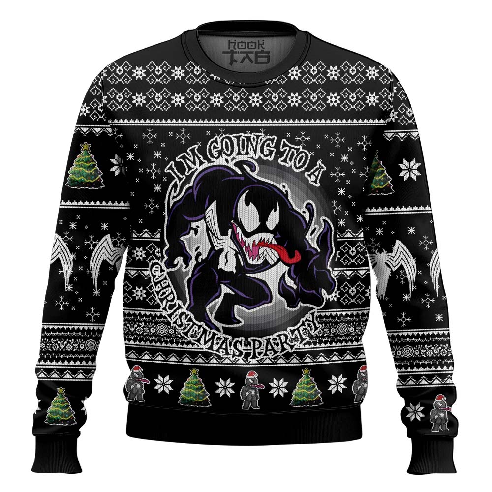 Hooktab I'm Going To A Christmas Party Marvel Venom Ugly Christmas Sweater Hooktab I'm Going To A Christmas Party Marvel Venom Ugly Christmas Sweater