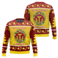 Hooktab I’m Not A Pervert Turbo Man Ugly Christmas Sweater