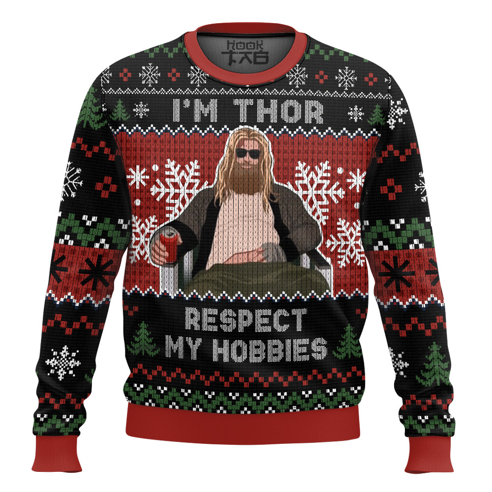 Hooktab I'm Thor Respect My Hobbies Marvel Ugly Christmas Sweater Hooktab I'm Thor Respect My Hobbies Marvel Ugly Christmas Sweater