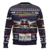 Hooktab I'm Your Density Back To The Future Ugly Christmas Sweater