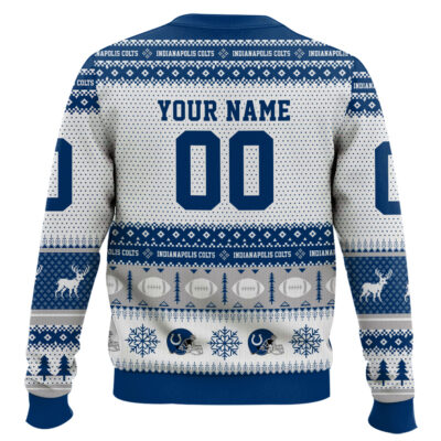 Hooktab Indianapolis Colts – Custom Name And Number Ugly Sweater