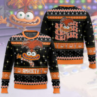 Hooktab Inside Out Anxiety Ugly Christmas Sweater