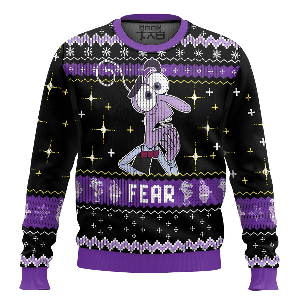 Hooktab Inside Out Fear Ugly Christmas Sweater Hooktab Inside Out Fear Ugly Christmas Sweater