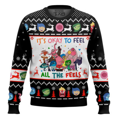 Inside Out It's Okay To Feel All The Feels Ugly Christmas Sweater