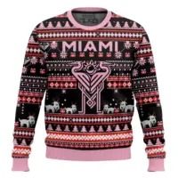 Hooktab Inter Miami Goat Edition Custom Name And Number Ugly Christmas Sweater
