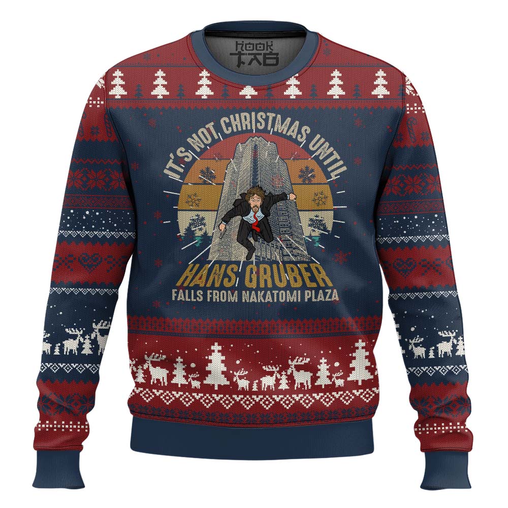Hooktab It Is Not Christmas Until Hans Gruber Falls Die Hard Ugly Christmas Sweater Hooktab It Is Not Christmas Until Hans Gruber Falls Die Hard Ugly Christmas Sweater