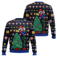 Hooktab It’s A Tree Mario Bros. Ugly Christmas Sweater