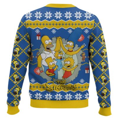 Hooktab It’s Christmas O’clock Time Anytime Homer Simpson Ugly Christmas Sweater