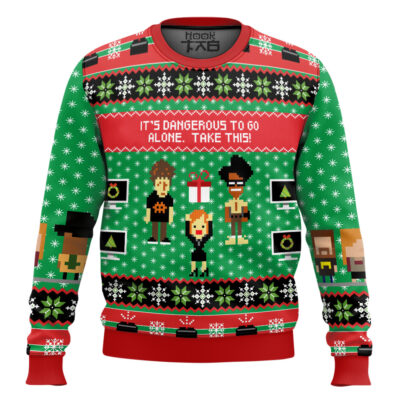 It's Dangerous To Go Alone The It Crowd Ugly Christmas Sweater
