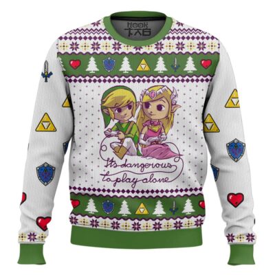 It's Dangerous To Play Alone Legend Of Zelda Ugly Christmas Sweater
