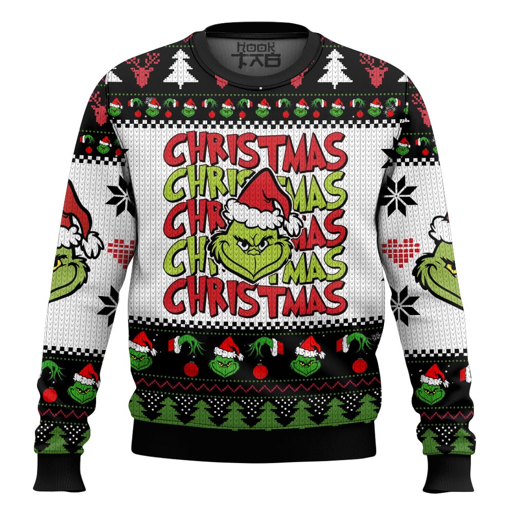 Hooktab I'ts Me The Grinch Ugly Christmas Sweater Hooktab I'ts Me The Grinch Ugly Christmas Sweater