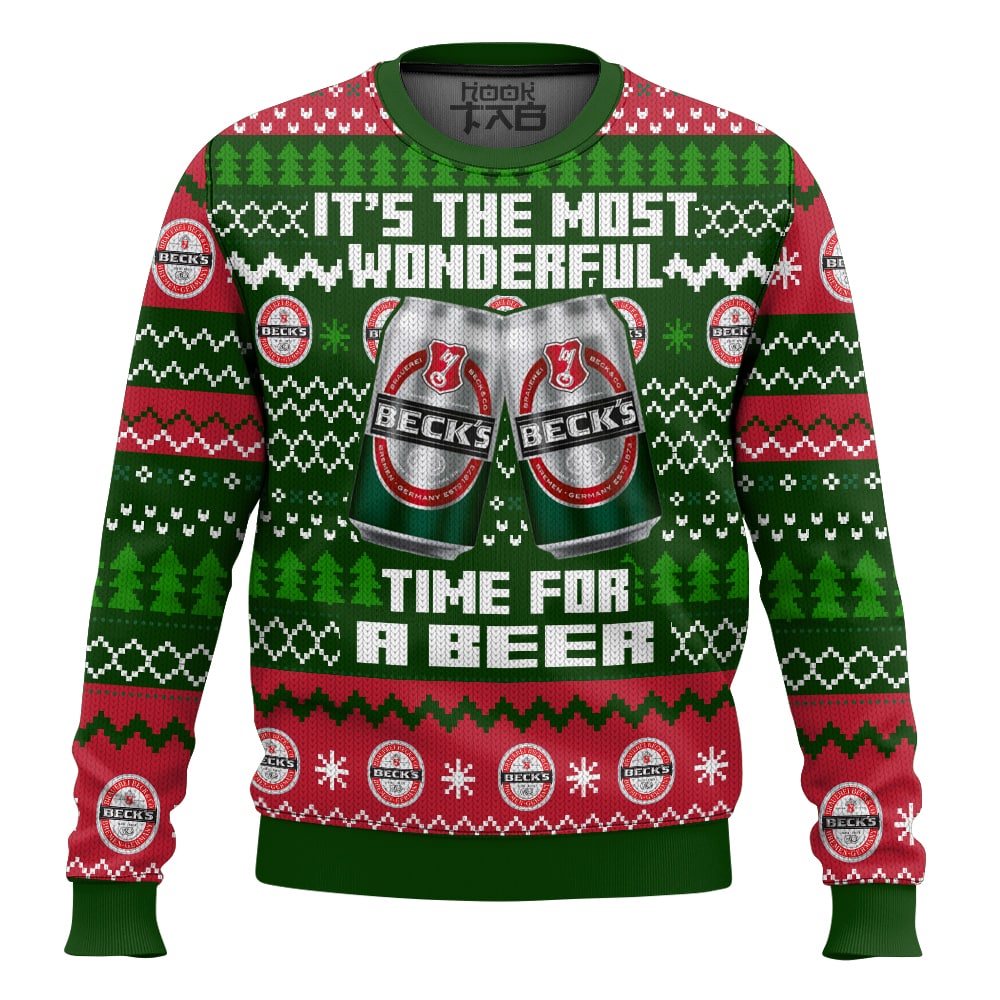Hooktab It’s The Most Wonderful Time For A Beck's Ugly Christmas Sweater Hooktab It’s The Most Wonderful Time For A Beck's Ugly Christmas Sweater