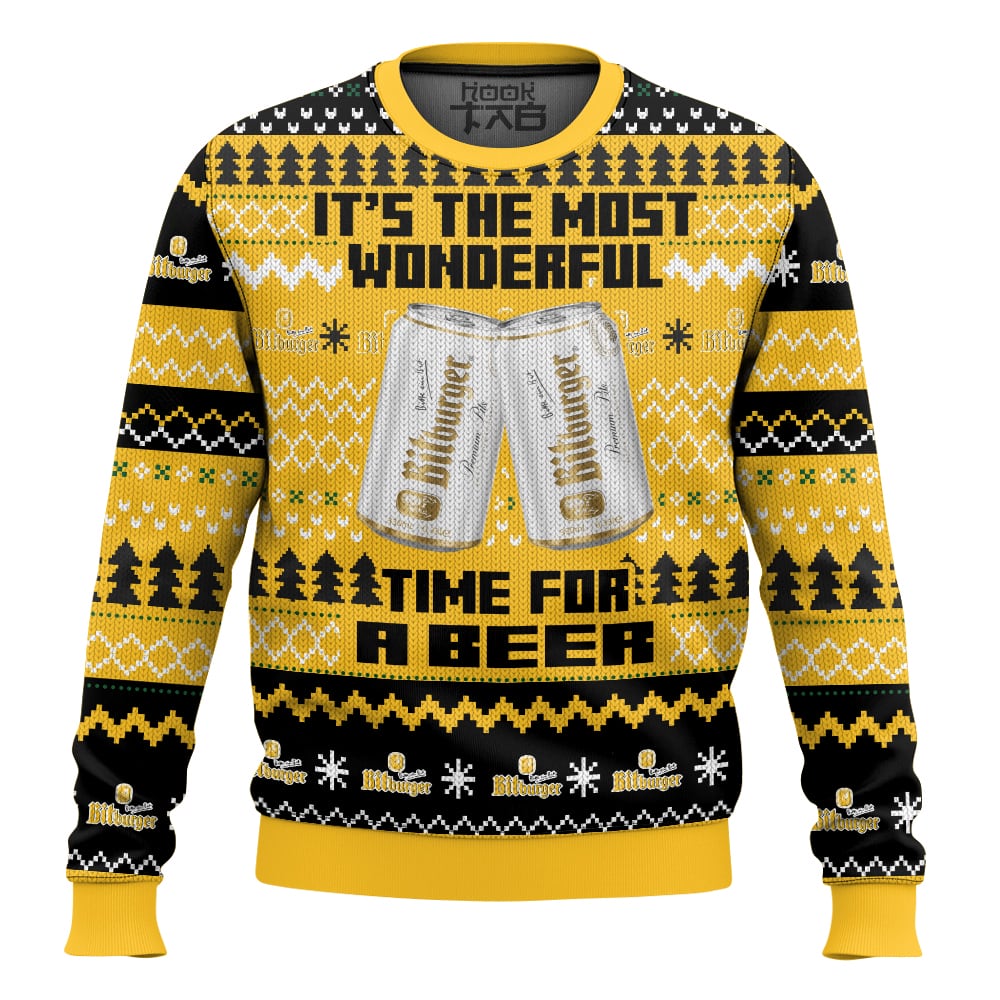 Hooktab It’s The Most Wonderful Time For A Bitburger Ugly Christmas Sweater Hooktab It’s The Most Wonderful Time For A Bitburger Ugly Christmas Sweater