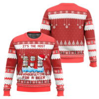 Hooktab It's The Most Wonderful Time For A Budweiser Ugly Christmas Sweater