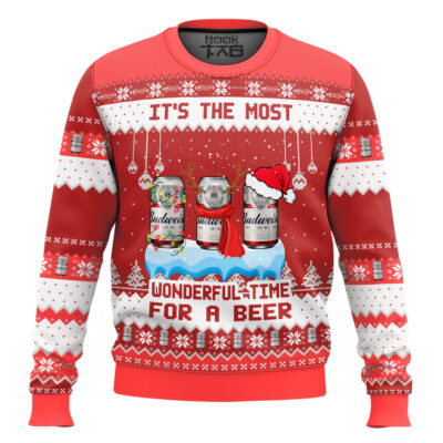 It's The Most Wonderful Time For A Budweiser Ugly Christmas Sweater