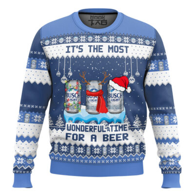It's The Most Wonderful Time For A Busch Light Ugly Christmas Sweater