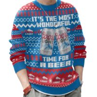 Hooktab It's The Most Wonderful Time For A Coors Light Beer Ugly Christmas Sweater