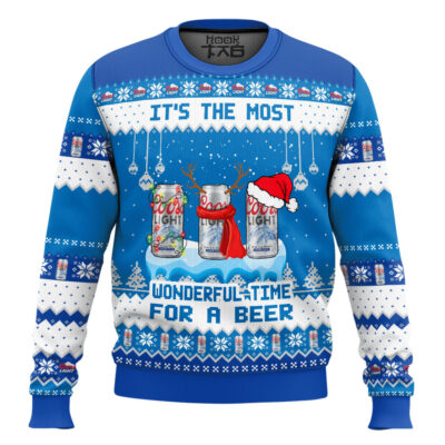 It's The Most Wonderful Time For A Coors Light Ugly Christmas Sweater