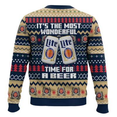 Hooktab It’s The Most Wonderful Time For A Miller Lite Ugly Christmas Sweater