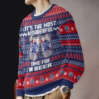 Hooktab It's The Most Wonderful Time For A Pabst Blue Ribbon Ugly Christmas Sweater