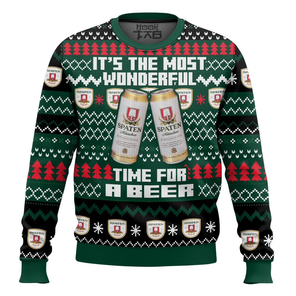 Hooktab It’s The Most Wonderful Time For A Spaten Ugly Christmas Sweater Hooktab It’s The Most Wonderful Time For A Spaten Ugly Christmas Sweater