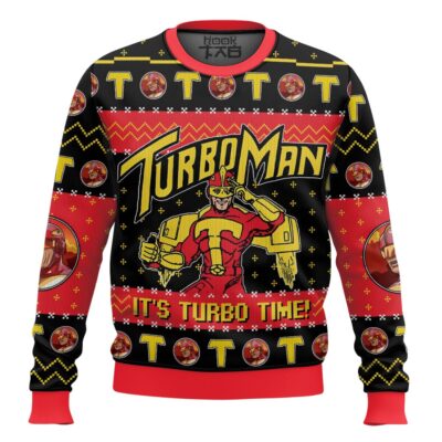 It's Turbo Time! Turbo Man Ugly Christmas Sweater