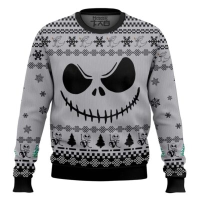 Jack Skellington Face Ugly Christmas Sweater