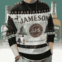 Hooktab Jameson Blended Whiskey Ugly Christmas Sweater