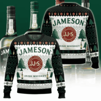 Hooktab Jameson Blended Whiskey Ugly Christmas Sweater