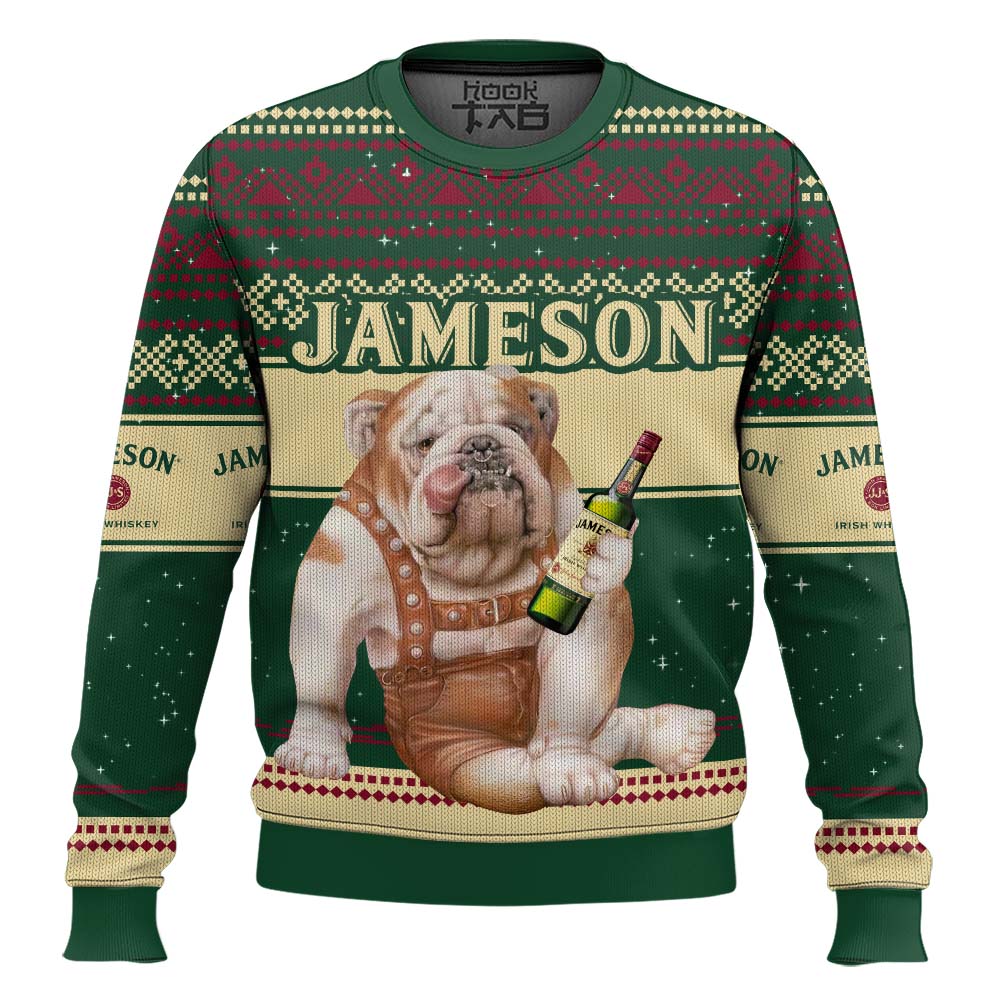 Hooktab Jameson Bulldog Ugly Christmas Sweater Hooktab Jameson Bulldog Ugly Christmas Sweater
