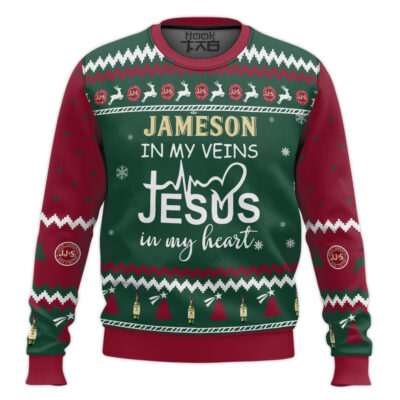 Jameson In My Vein Ugly Christmas Sweater
