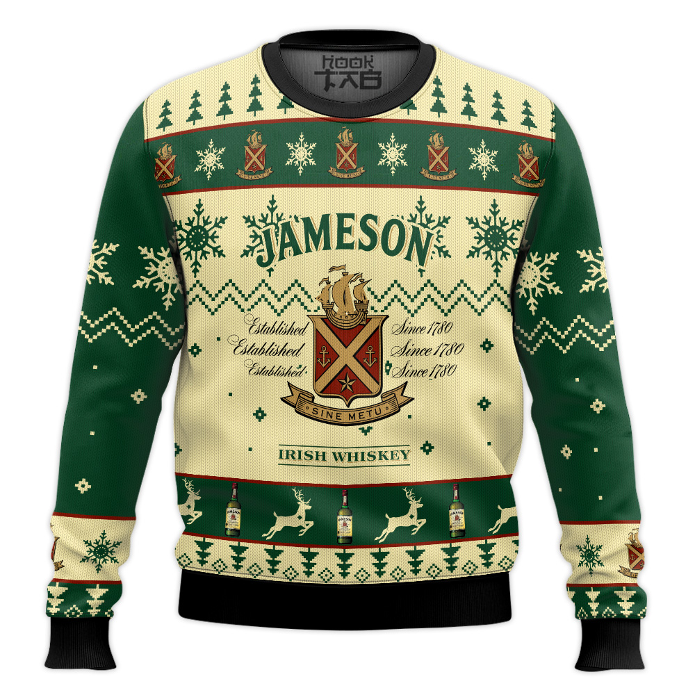 Hooktab Jameson Whisky Ugly Christmas Sweater Hooktab Jameson Whisky Ugly Christmas Sweater