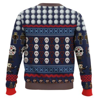 Hooktab Jason Slashing Throug The Snow Friday The 13th Ugly Christmas Sweater