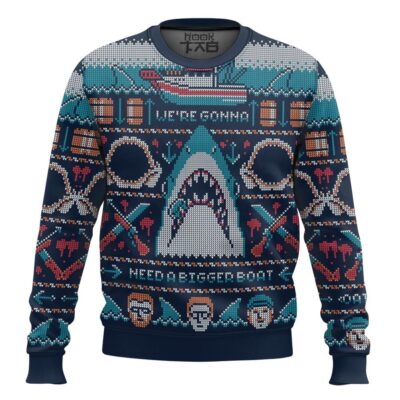 Jaws We're Gonna Need A Bigger Boat Ugly Christmas Sweater