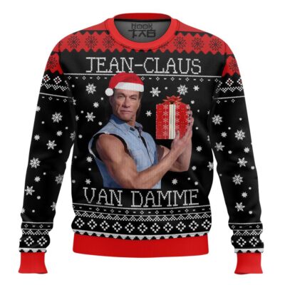 Jean Claus Van Damme Ugly Christmas Sweater