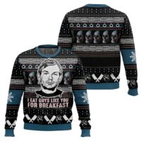 Hooktab Jeffrey Dahmer I Eat Guys Like You For Breakfast Ugly Christmas Sweater
