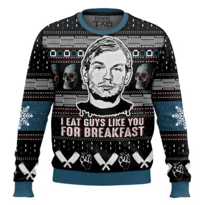 Jeffrey Dahmer I Eat Guys Like You For Breakfast Ugly Christmas Sweater