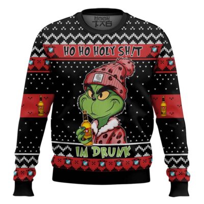 Jeppson's Malort Ho Ho Holy Sh!t I'm Drunk Ugly Christmas Sweater