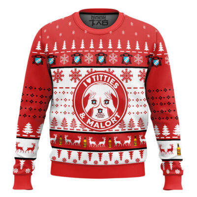 Jeppson's Malort Titties Funny Ugly Christmas Sweater