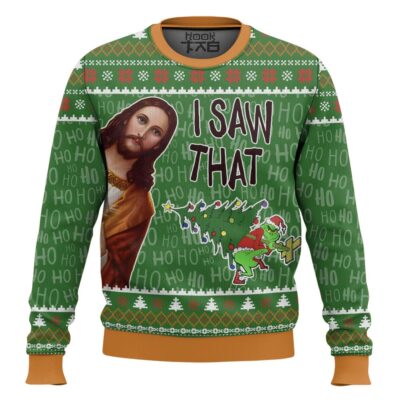 Jesus I Saw That Grinch Ugly Christmas Sweater