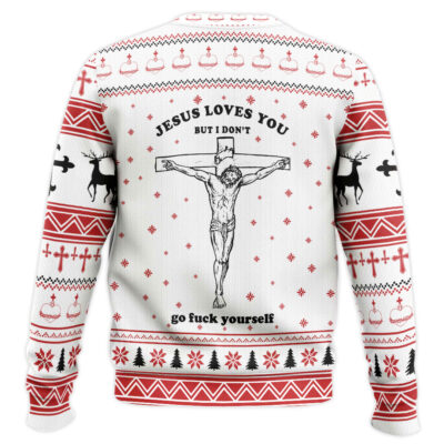 Hooktab Jesus Love You But I Don’t Ugly Christmas Sweater