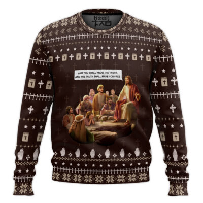 Jesus The Truth Shall Make Make You Free Ugly Christmas Sweater