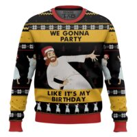 Hooktab Jesus We Gonna Party Like It's My Birthday Ugly Christmas Sweater